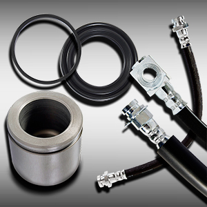 HOSES, PISTONS AND DISC BRAKE CALIPER SEAL KITS